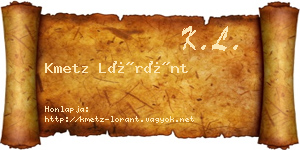 Kmetz Lóránt névjegykártya