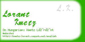 lorant kmetz business card